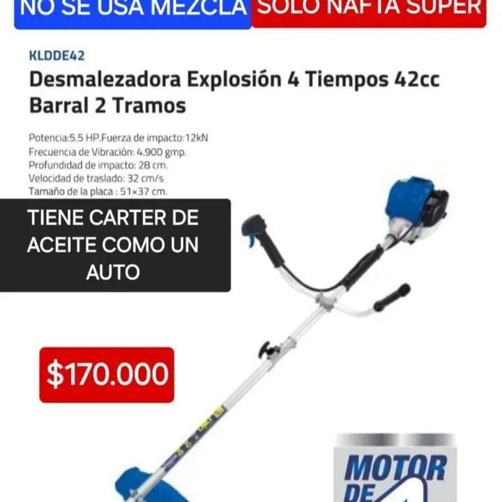 Desmalezador 4T solo nafta $170000