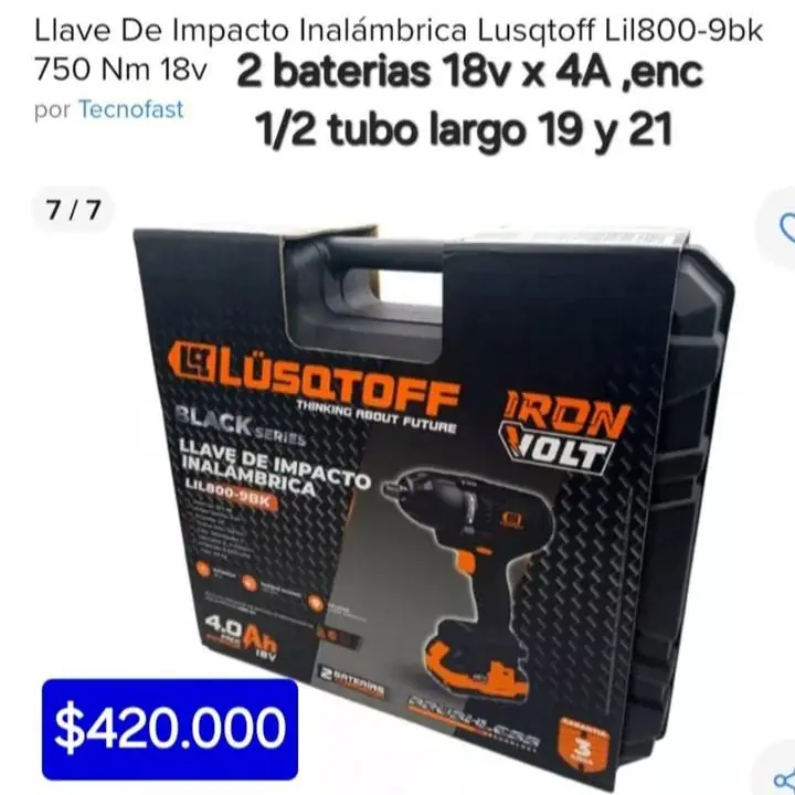 Pistola impacto 750NM a bateria $420000