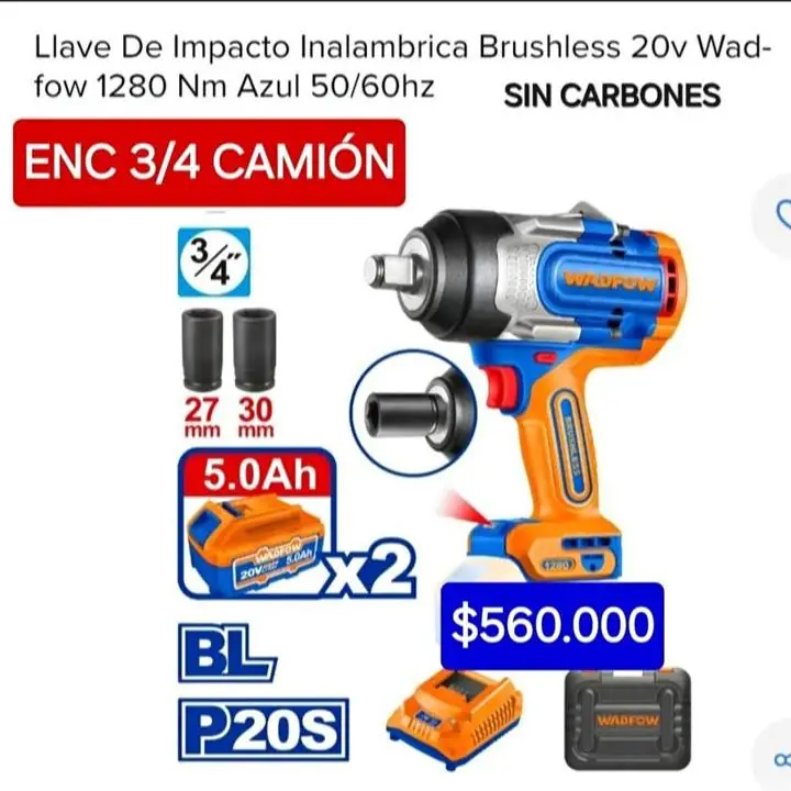 Llave impacto camion 3/4 $560000