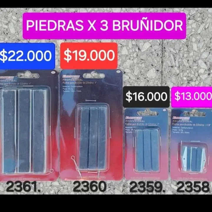 Juego 3 piedras bruñidor desde $13000