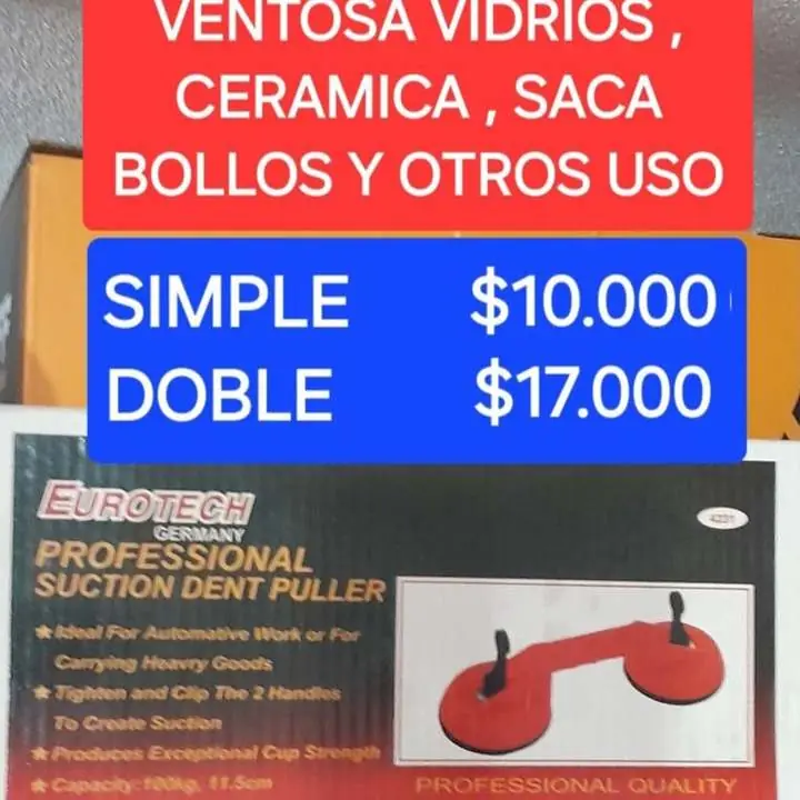 Ventosa para vidrios sacabollo ceramica desde $10000