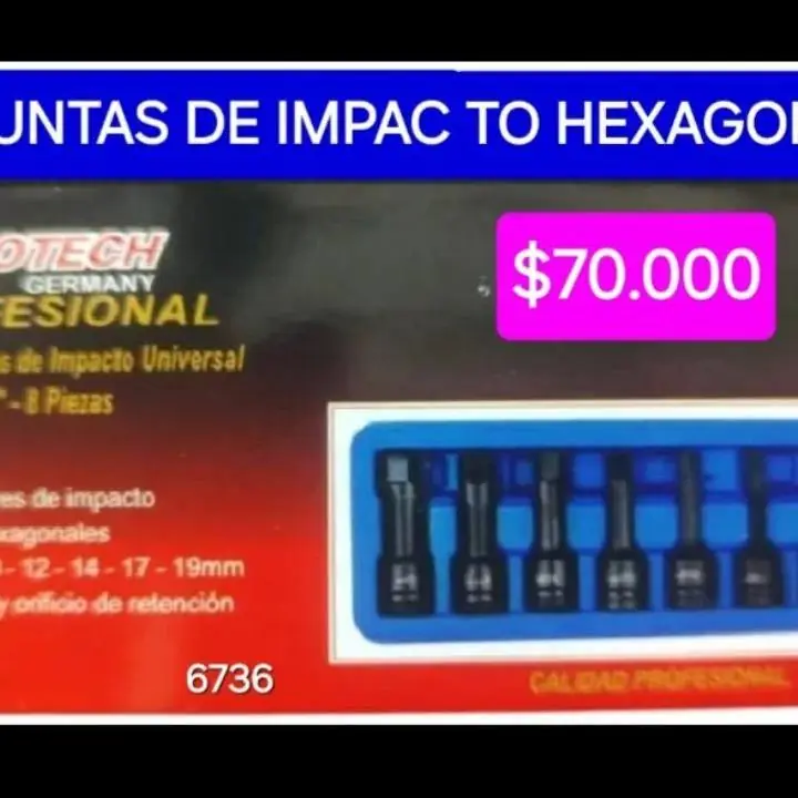 Juego puntas exagonales impacto $70000