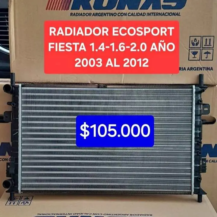 Radiador Ford fiesta ecosport $105000