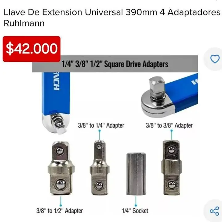 Alargue cardanico 39CM $42000