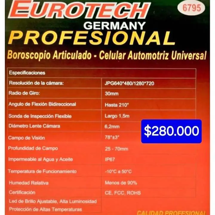 Camara de video boroscopio $280000