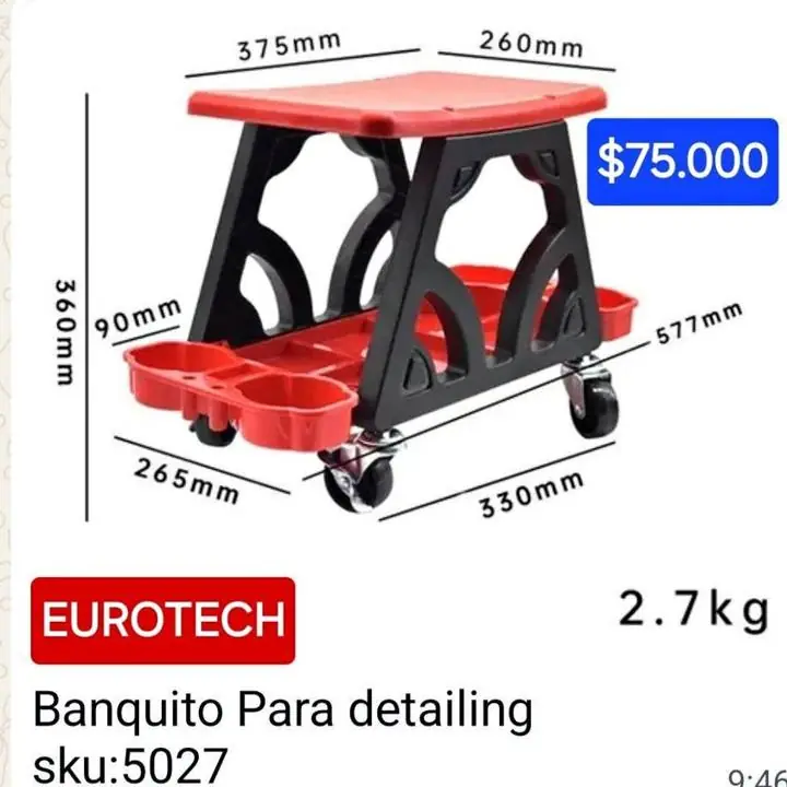 Banqueta detailing con ruedas $75000