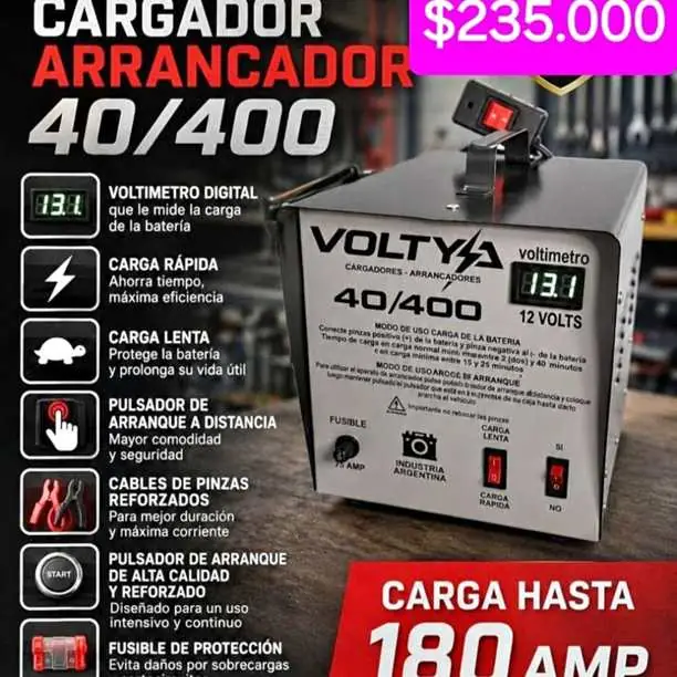 Cargador arrancador 12VOLT $235000