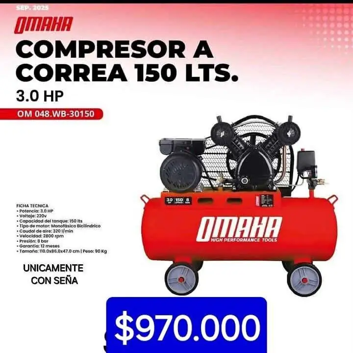 Compresor 150LITROS $970000