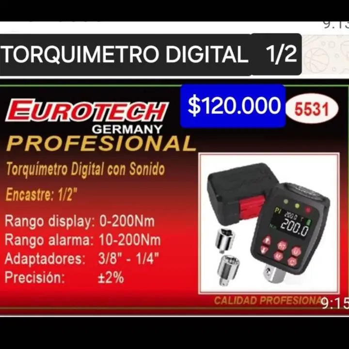Torquimetro digital 1/2 $120000