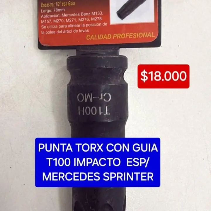 Punta torx T100 con guia $18000