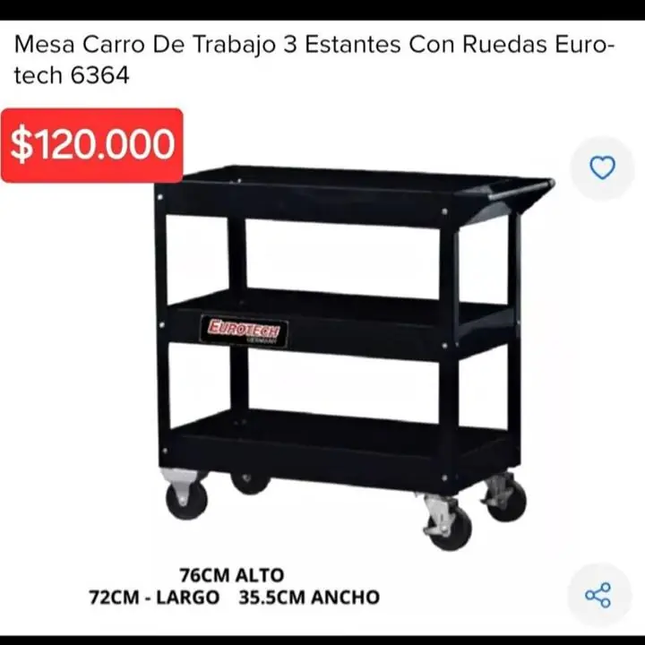 Mesa carro eurotech $120000
