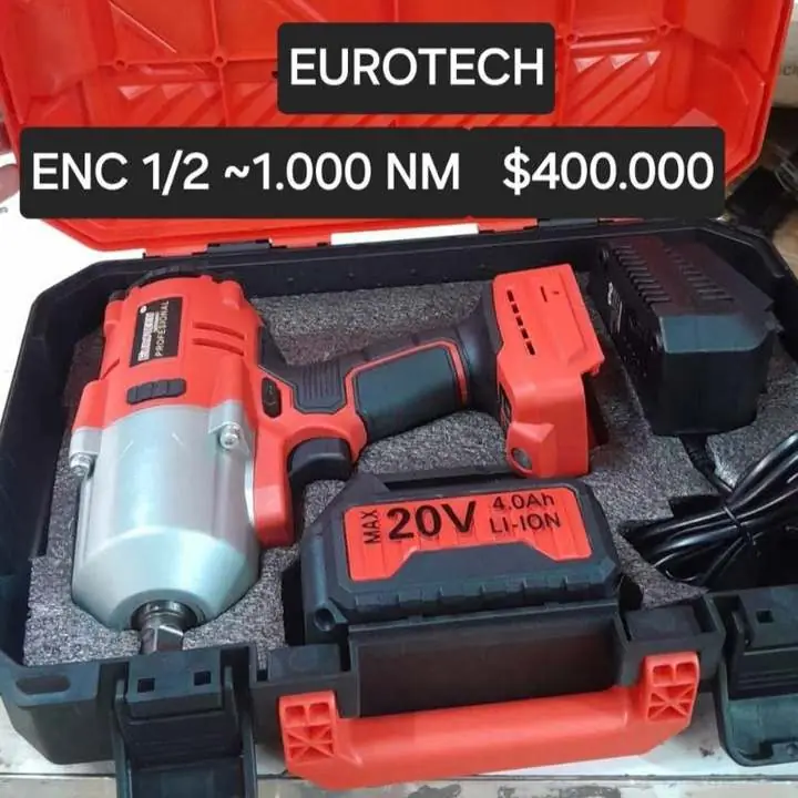 Llave impacto a bateria eurotech $400000 tiene 1000NM