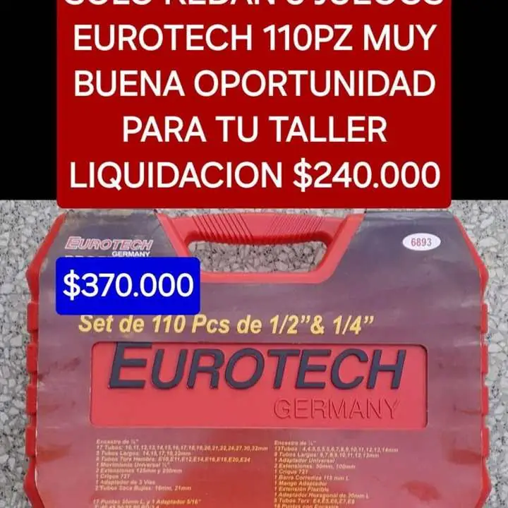 Juego tubo eurotech 110PZ $240000 ofertón