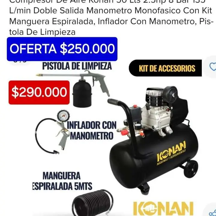 Compresor konan 50L $250000