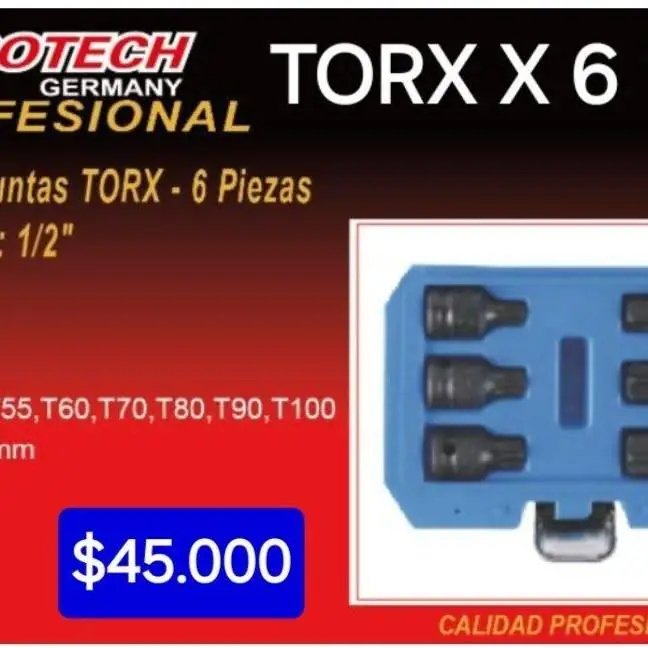 Juego torx por 6U $45000