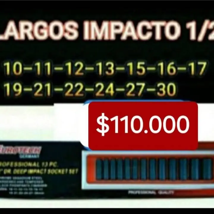 Tubos impacto largo 1/2 $110000