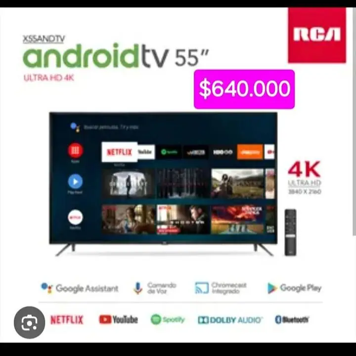 TV LED 55" 4K Android RCA $640000