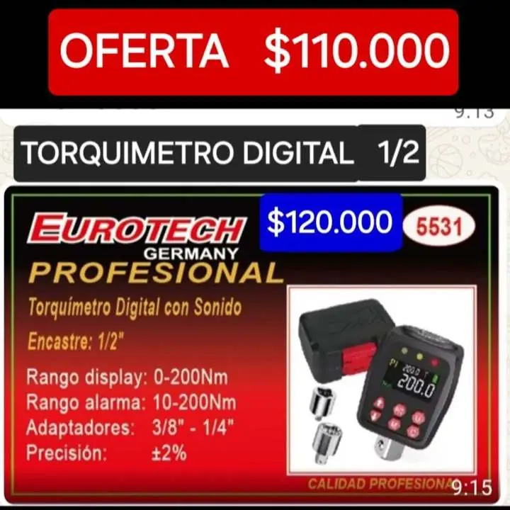 Torkimetro digital oferta $110000 eurotech de 1/2