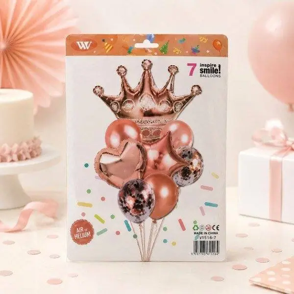 Pack de 7 globos aptos para helio