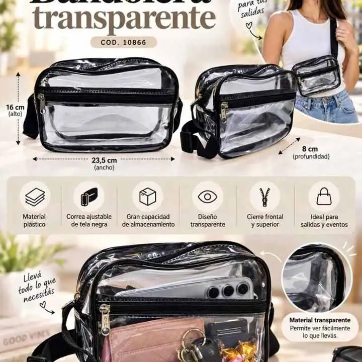 Bandolera transparente