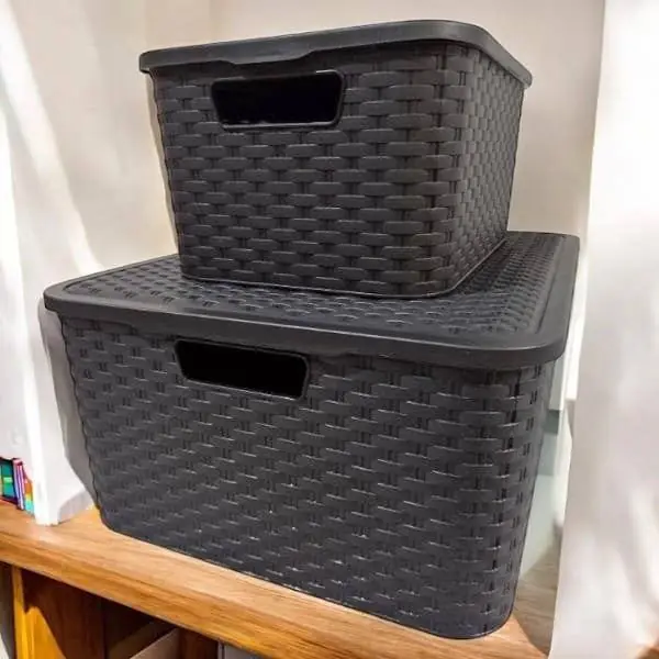 Set de 2 canastos plastico Simil