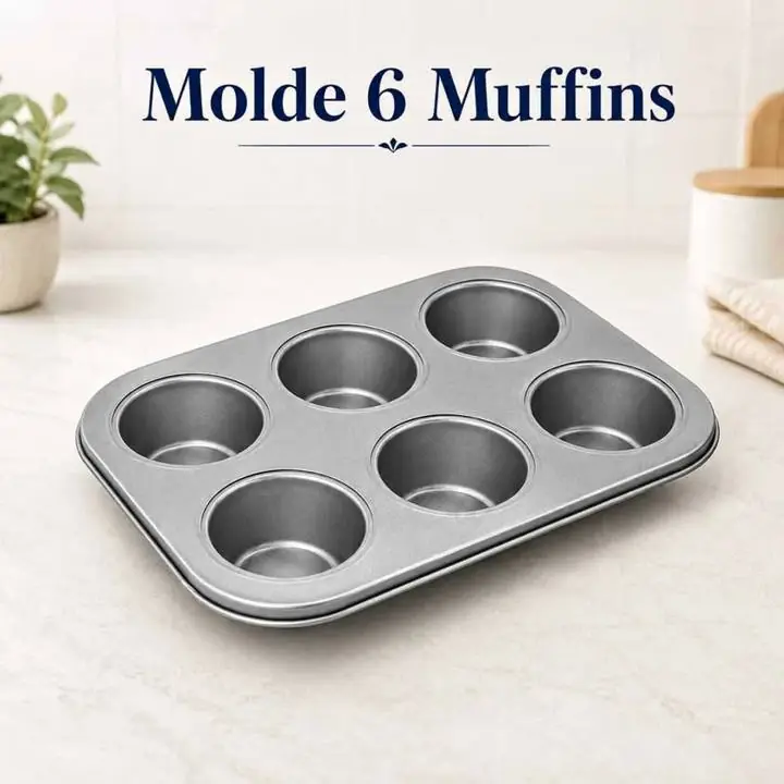 Molde de 6 muffins