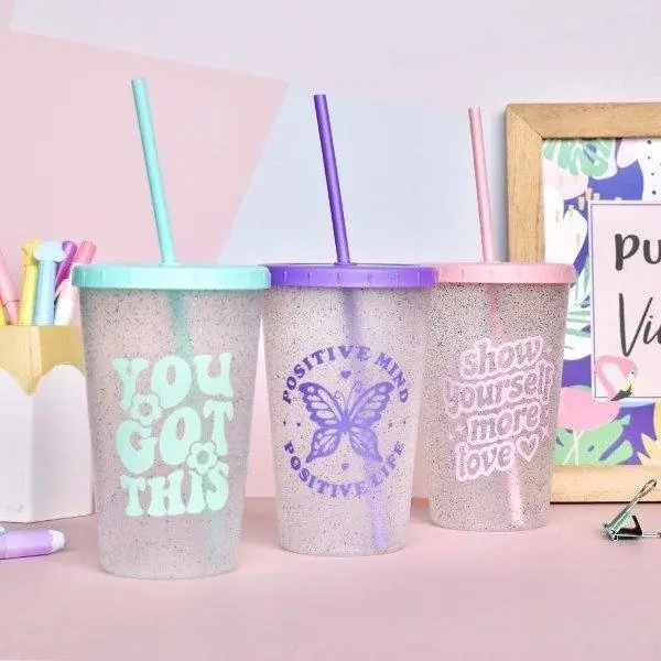 Vaso Noa glitter con sorbete 400 ml