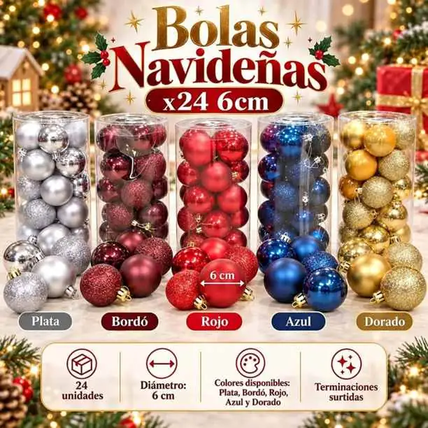 Bolas navideñas x24