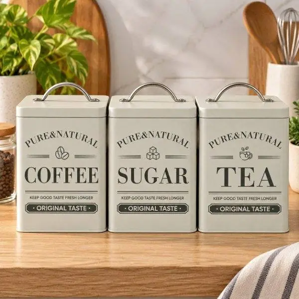 Set de 3 latas metalicas