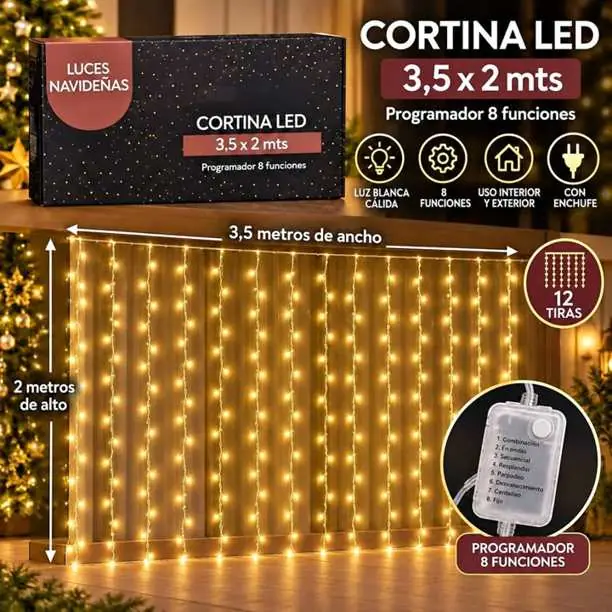 Cortina LED calida