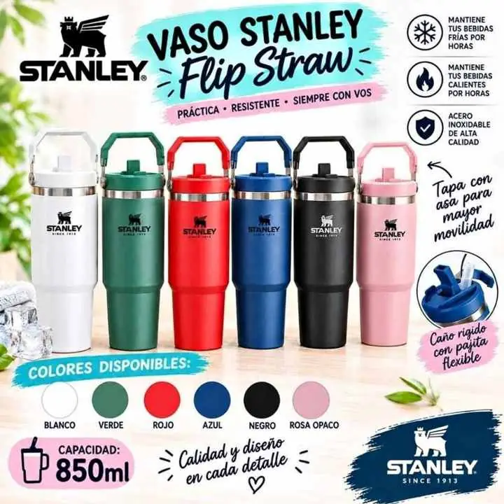 Vaso Stanley Flip Straw 850 ml