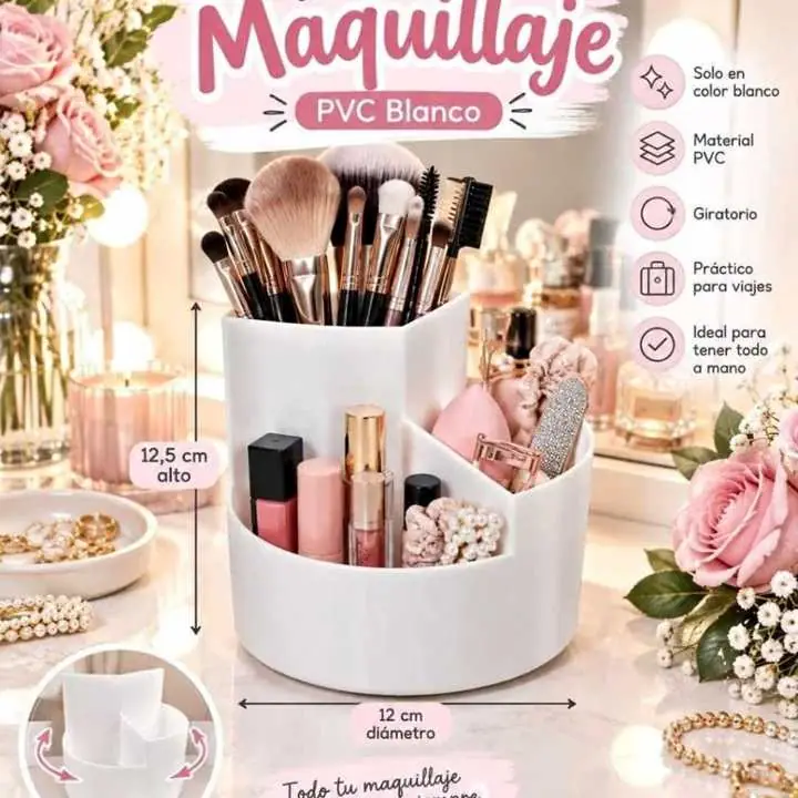 Organizador de maquillaje giratorio