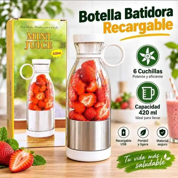 Botella batidora licuadora con carga usb
