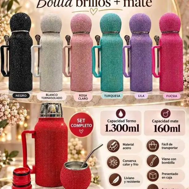 Termo acero bolita brillos + mate
