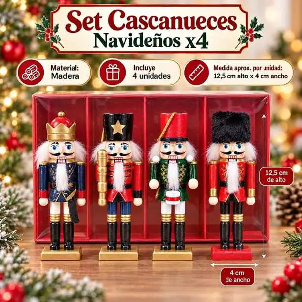 Cascanueces x4 navideños