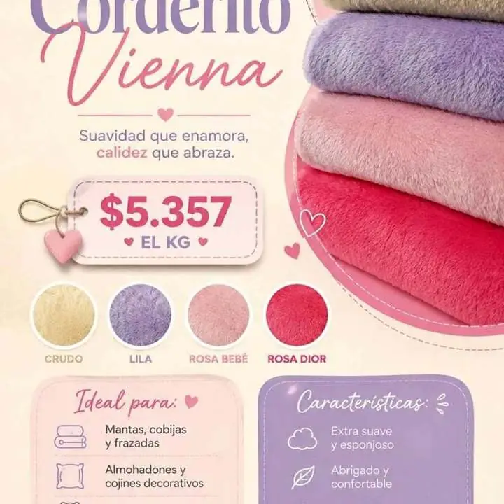 Importador mayorista de telas. nuevo ingreso: corderito vienna mejoramos cualquier presupuesto