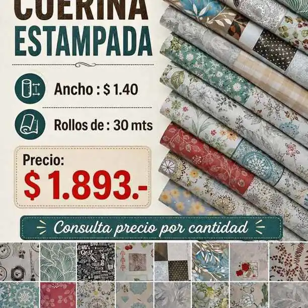 Importador mayorista de telas. mejoramos cualquier presupuesto hoy : cuerina estampada C / felpa