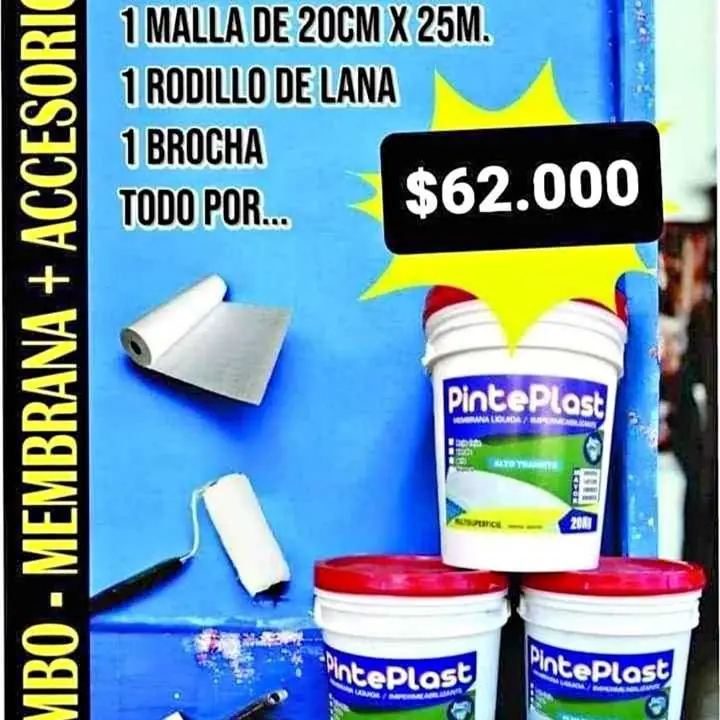 Promoción tiempo limitado Membrana +brocha+rodillo+ malla geotextil