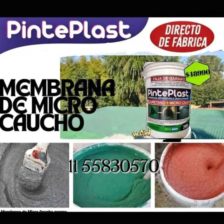 Membrana microcaucho Impermeabilizante techos ,lozas ,chapas ,paredes exteriores