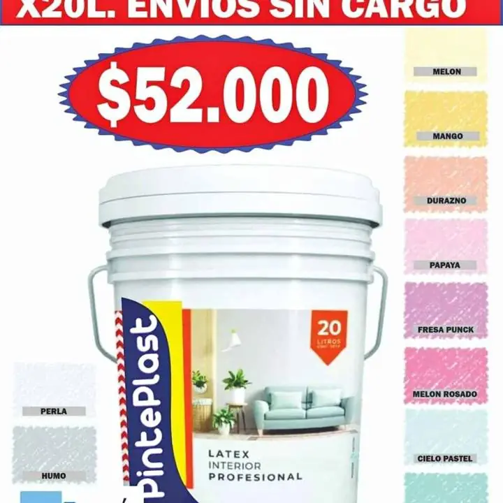 Promocion latex color colores pastel trabajamos con envio