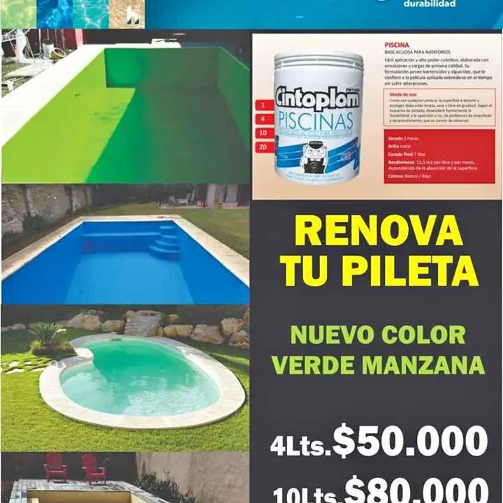 Pintura base acuosa para piscinas