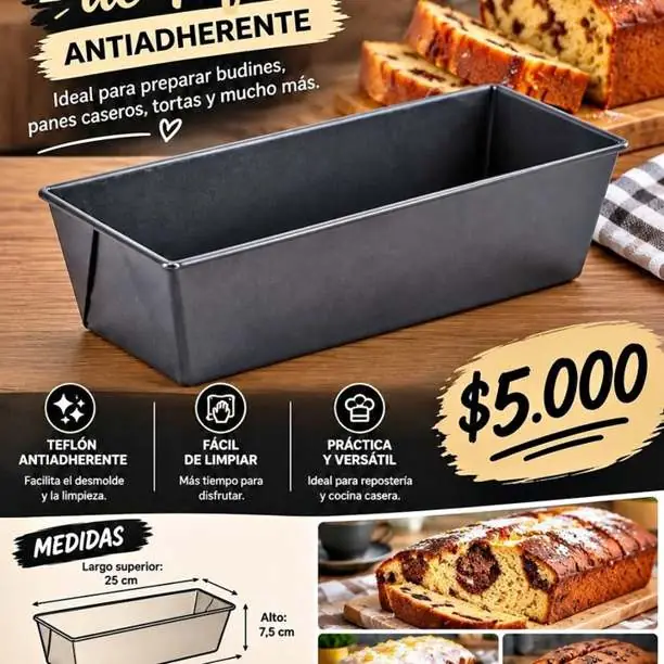 Budinera de teflón antiadherente