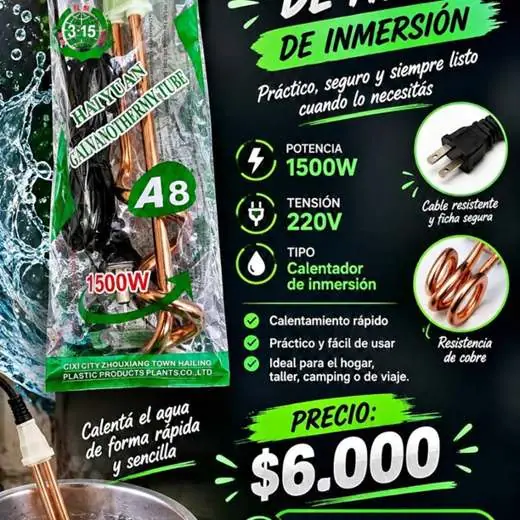 Calentador de agua de inmersión – 1500W