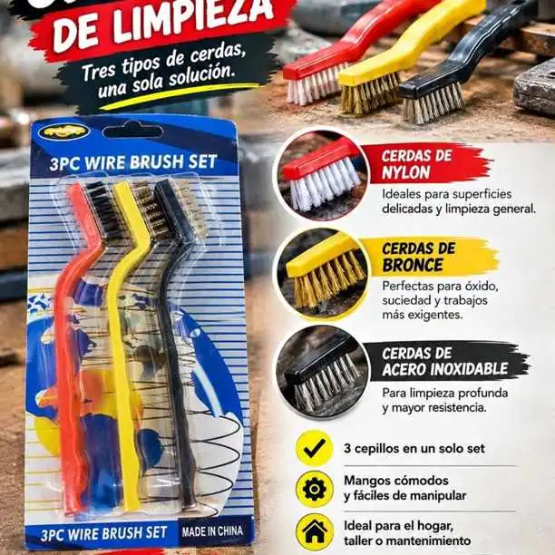 Set de 3 cepillos de limpieza