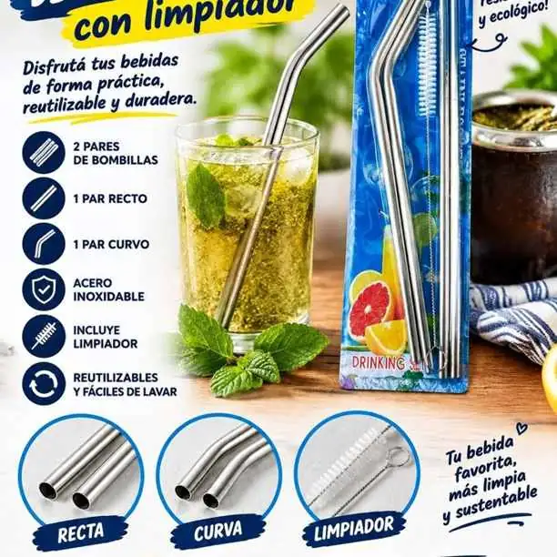 Bombillas de acero inoxidable