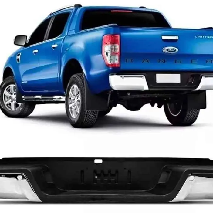 Paragolpe trasero Ford Ranger 16/18 Cromado para sensor
