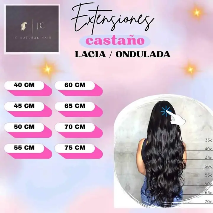 Extensiones de 50CM 100% natural castaño o negro (pack 50unidades). promoción valida hasta el 19/09