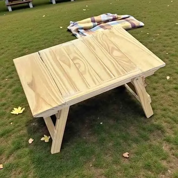 Mesita rectangular de madera plegable 63 x 40 x 43 ideal para pintar