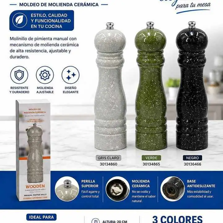 Molinillo pimentero, práctico y elegante