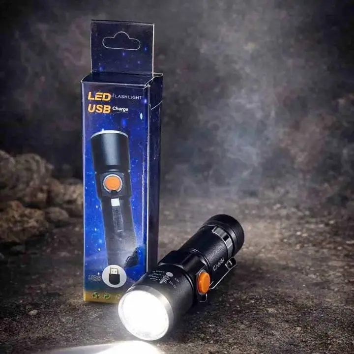 Linterna LED recargable USB Luz potente y clara, ideal para cortes de luz